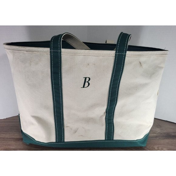 L.L. Bean Bags Vintage 0s Y2k Ll Bean Boat And Tote Green Canvas